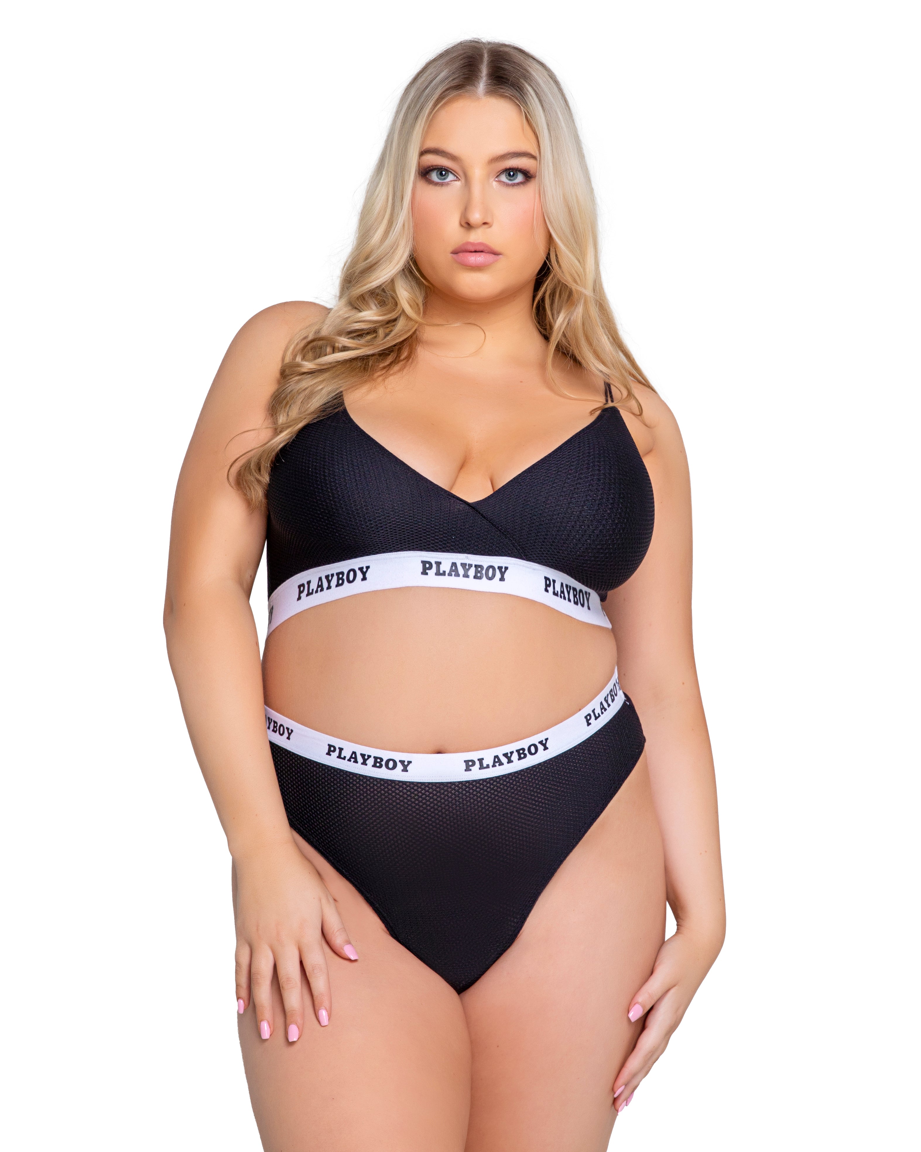 Black Opulent Playboy Lifestyle 2-Piece Set Playboy Lingerie Size 3XL/4XL