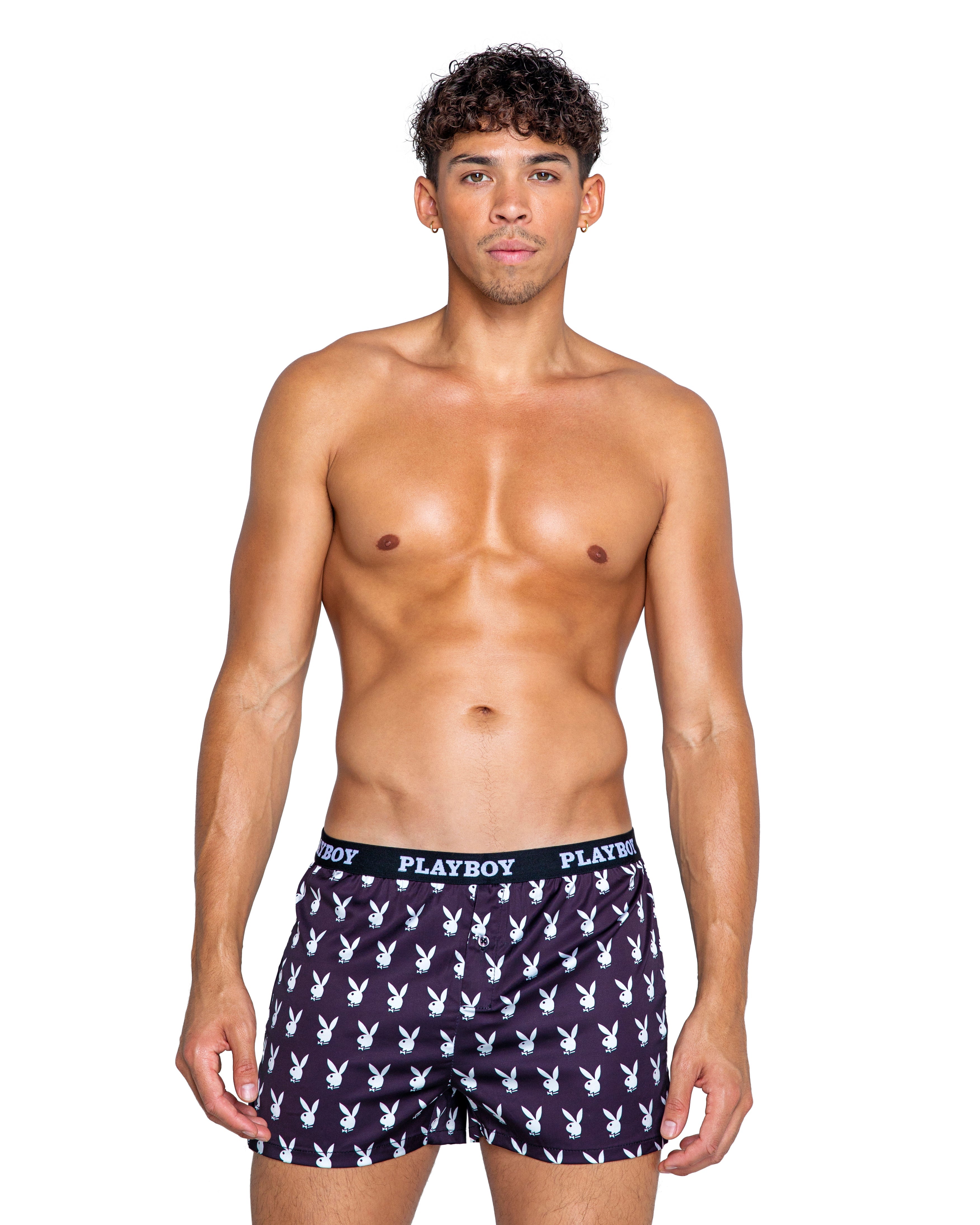 Black/white Limited Playboy Mens Champion Boxer Playboy Lingerie Size XL