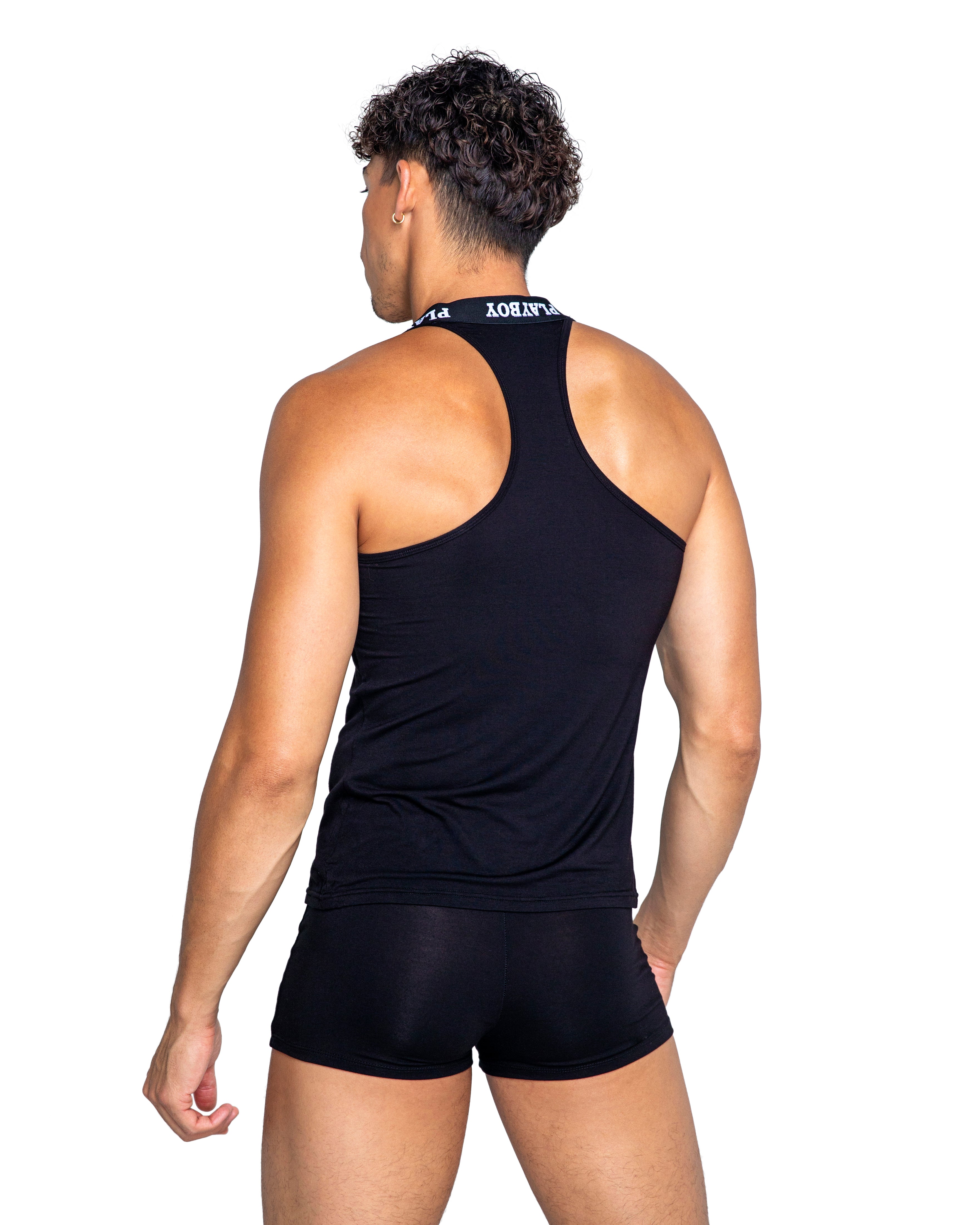 Extravagant Playboy Mens Tuxedo Modal Boxer Briefs Playboy Lingerie Back View