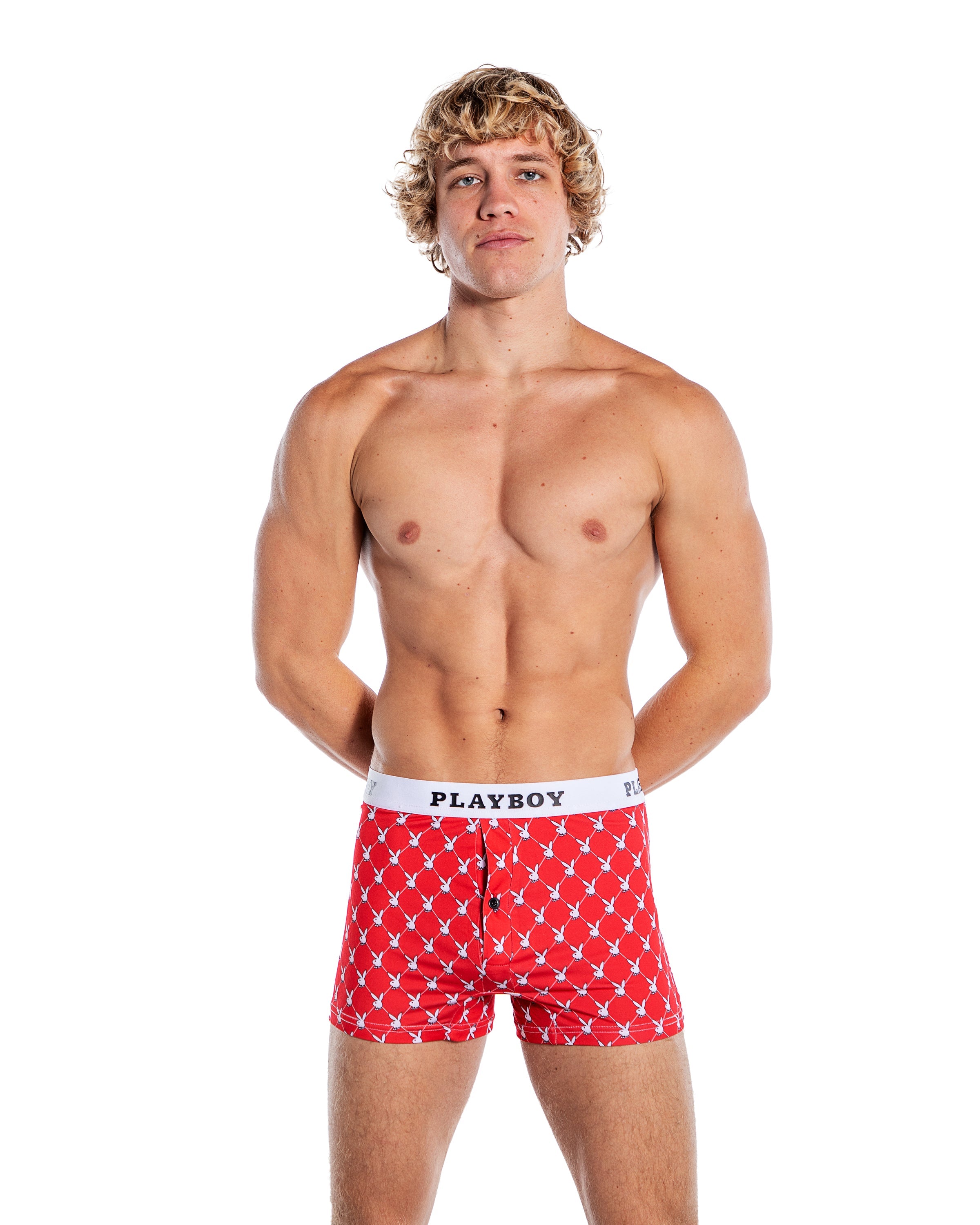 Red Radiant Playboy Mens Argyle Boxer Briefs Lingerie Size 2X
