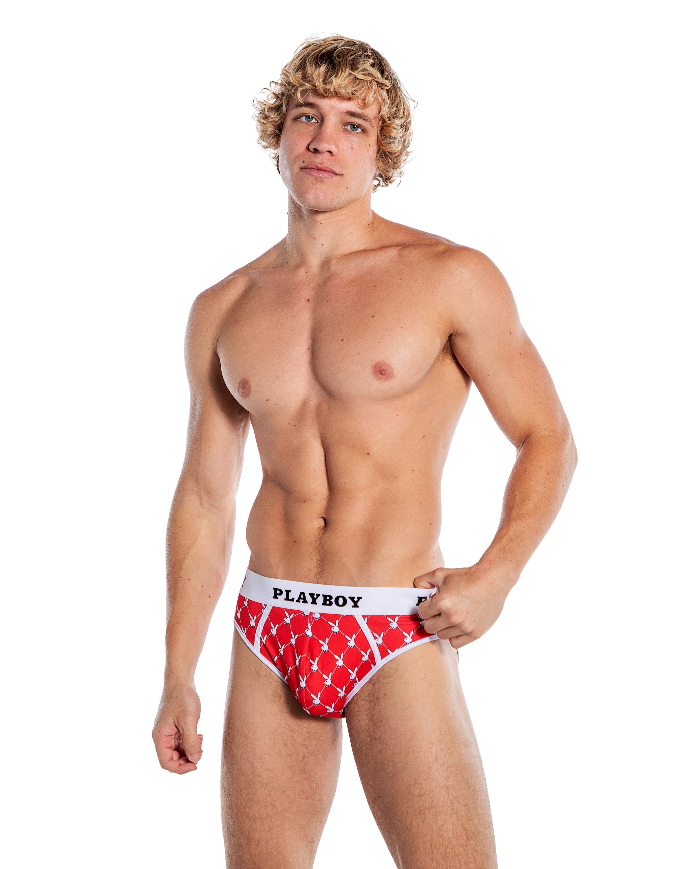 Red Enchanting Playboy Mens Argyle Briefs Lingerie Size 2X