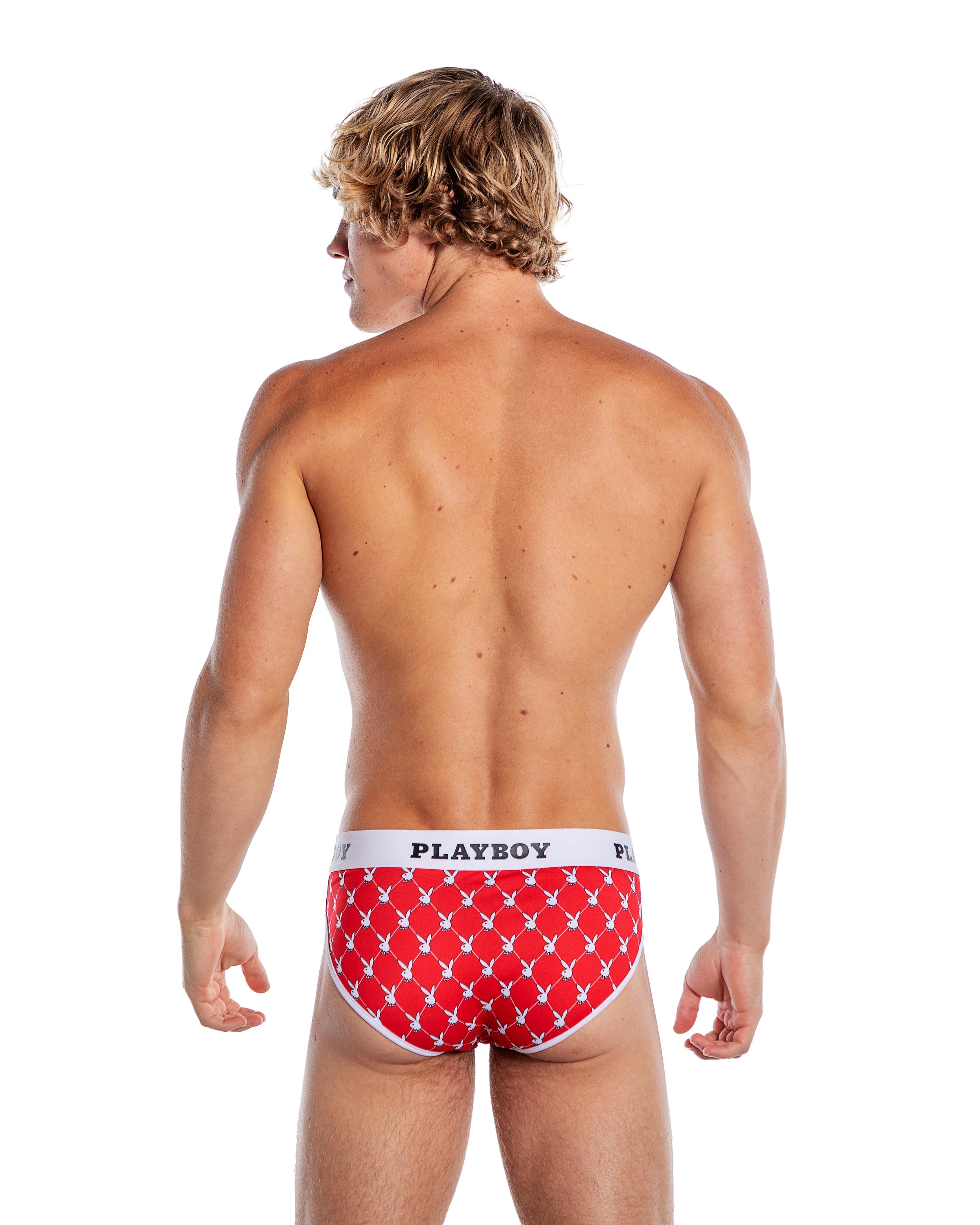 Enchanting Playboy Mens Argyle Briefs Lingerie Back View