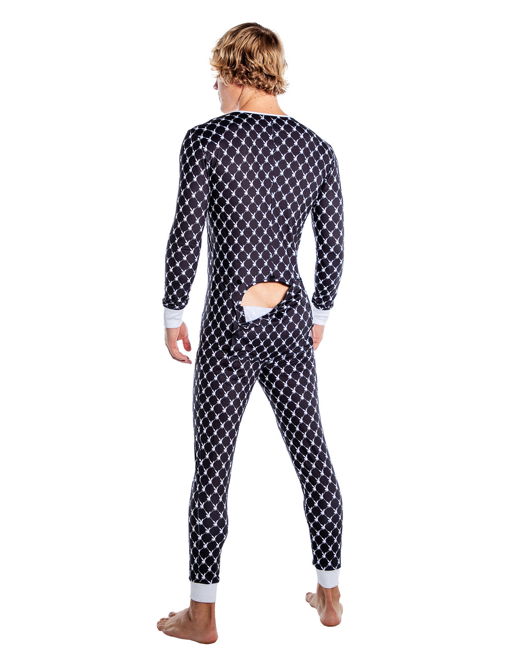 BAHPBLI171 - Radiant Playboy Mens Bunny Cozy Lounge Union Suit