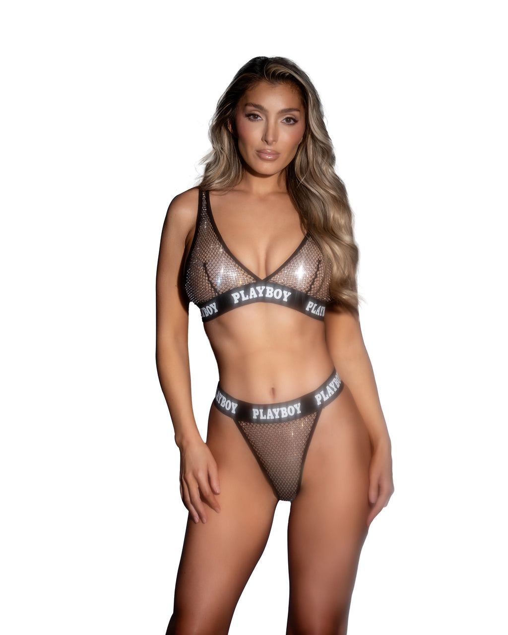 Foxy Galaxy Bunny 2PC Set Lingerie Set in Black by Build-A-Hoochie