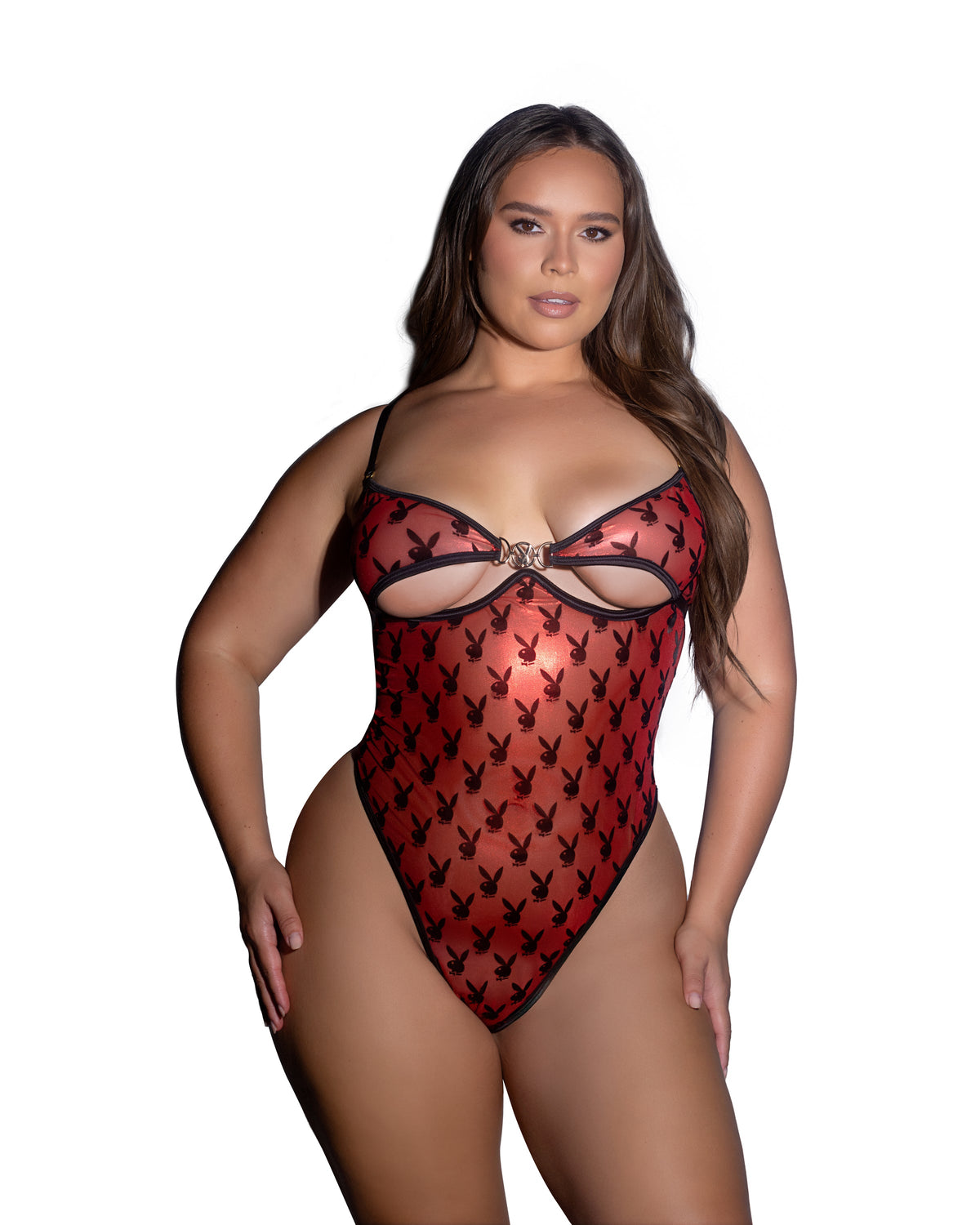 Captivating Shimmer Bunny Teddy in Red by Build-A-Hoochie