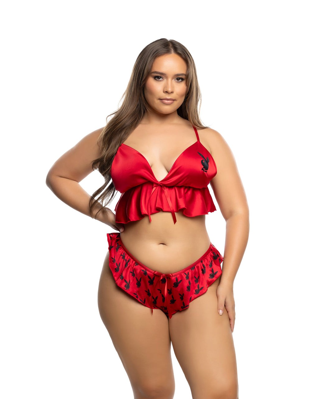 Lovely Flutter Bunny 2PC Lounge Set in Red by Build-A-Hoochie