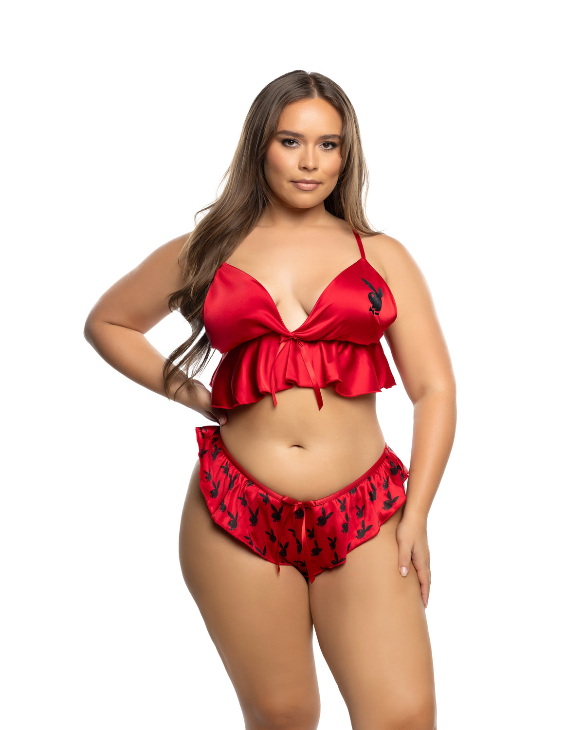 Lovely Flutter Bunny 2PC Lounge Set in Red by Build-A-Hoochie