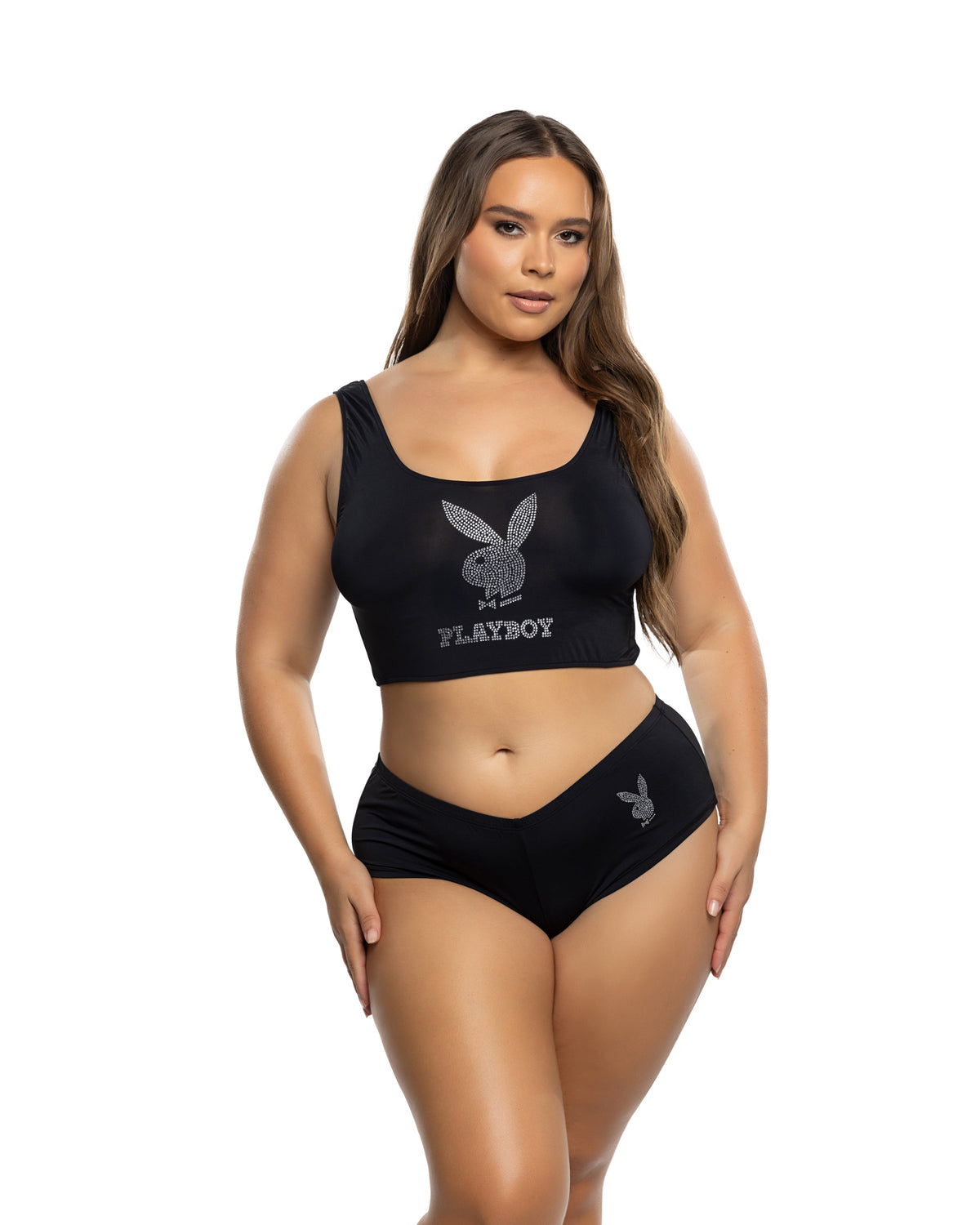 Vibrant Bling Bunny 2PC Lounge Set in Black by Build-A-Hoochie