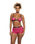 Flirty Bunny 2PC Lounge Set in Hot Pink by Build-A-Hoochie