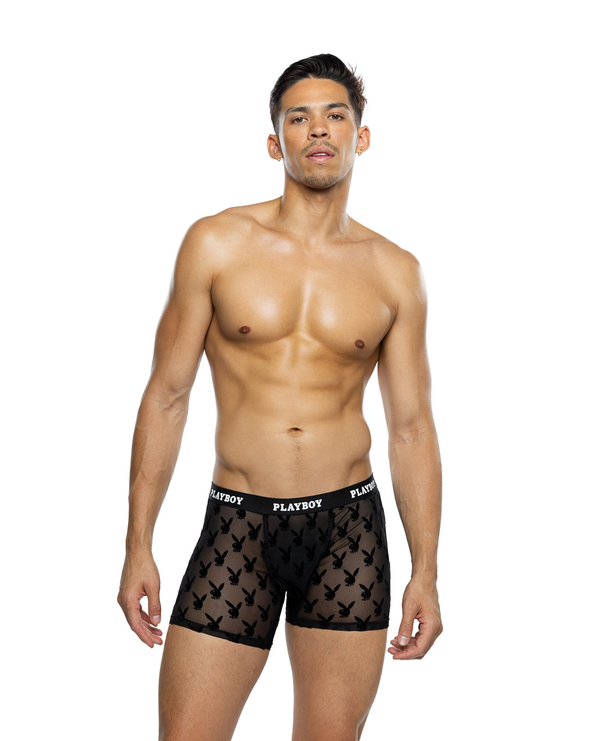 Chic Burnout Bunny Boxer Briefs Men's Boxer Briefs in Black by Build-A-Hoochie