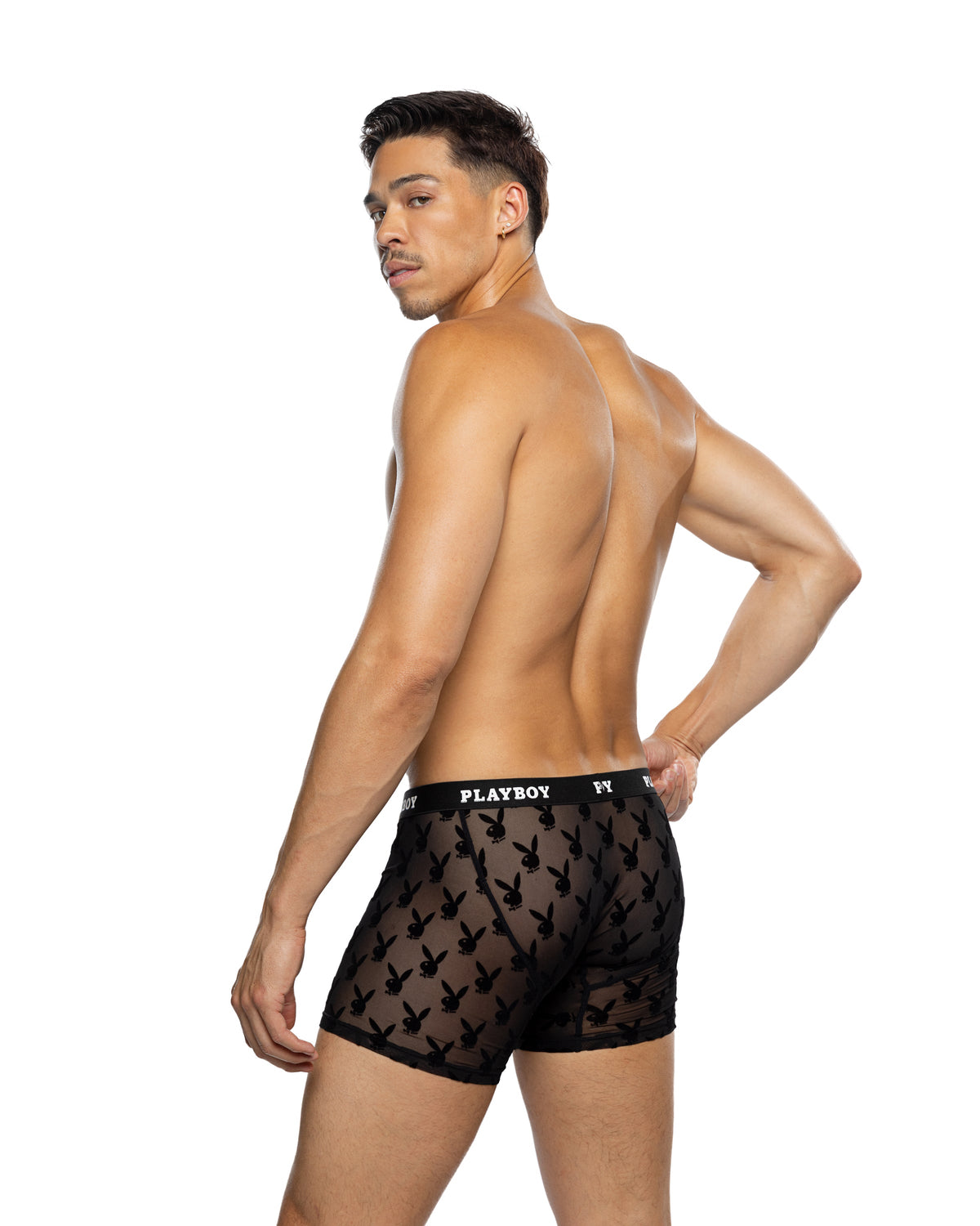 Chic Burnout Bunny Boxer Briefs Men's Boxer Briefs in Black by Build-A-Hoochie