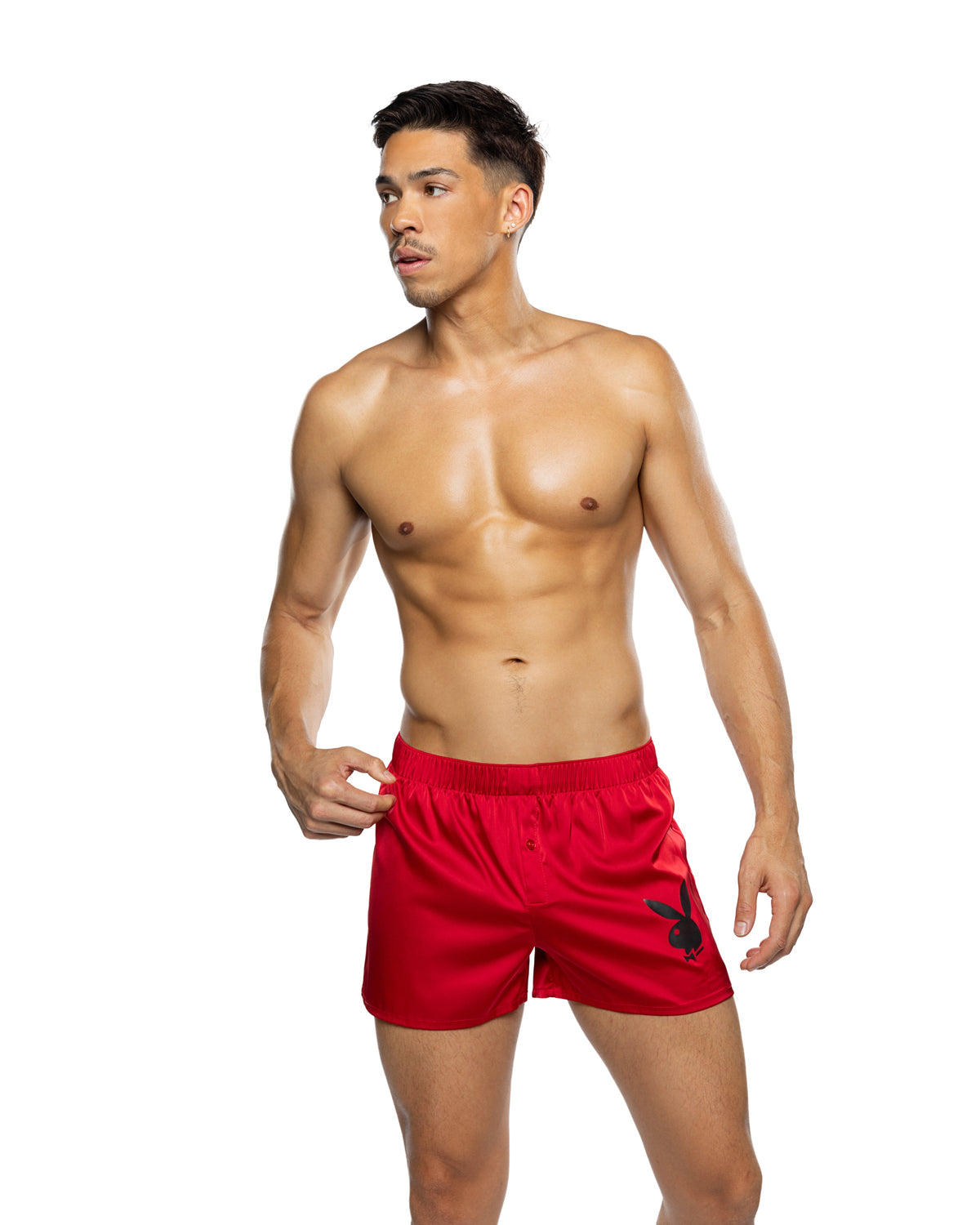 Divine Bunny Boxer Men's Boxer Shorts in Red by Build-A-Hoochie