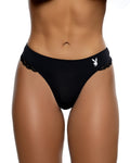 Fabulous Ultra Soft Playboy Thong in Black by Build-A-Hoochie