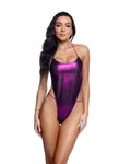 Gorgeous Playboy Shimmer 1 Piece Swimsuit One-Piece Swimsuit in Purple by Build-A-Hoochie