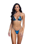 Radiant Playboy Bunny Shimmer Bikini Bikini Set in Blue by Build-A-Hoochie