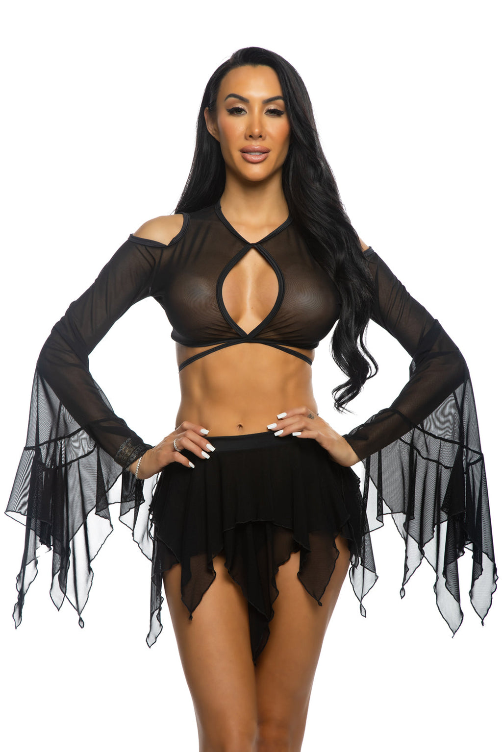 BAHJR166 - Lavish Mesh Flow Skirt