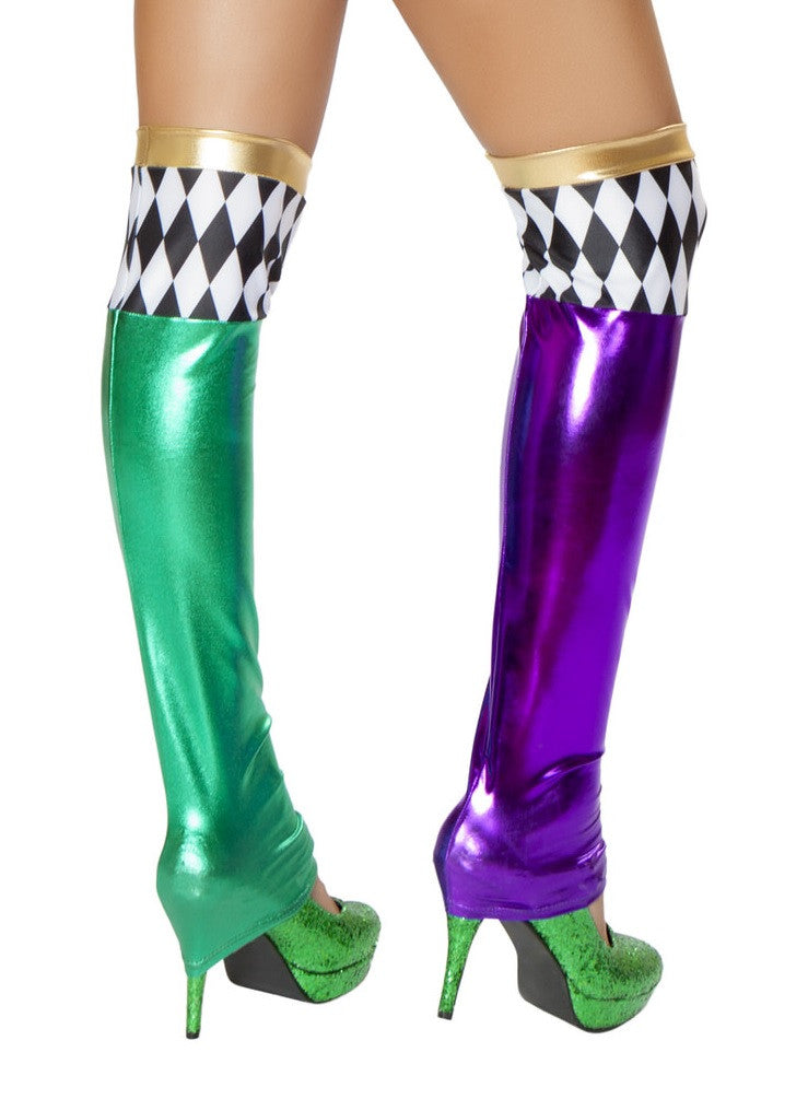 Green/purple Personal Green/Purple Jester Leggings Ravewear Back View Size O/S
