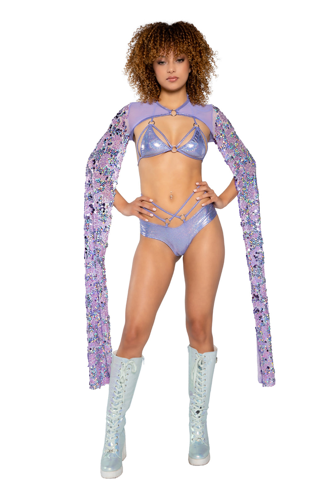 BAHJR184 - Elegant Sequin Drop Sleeve Shrug