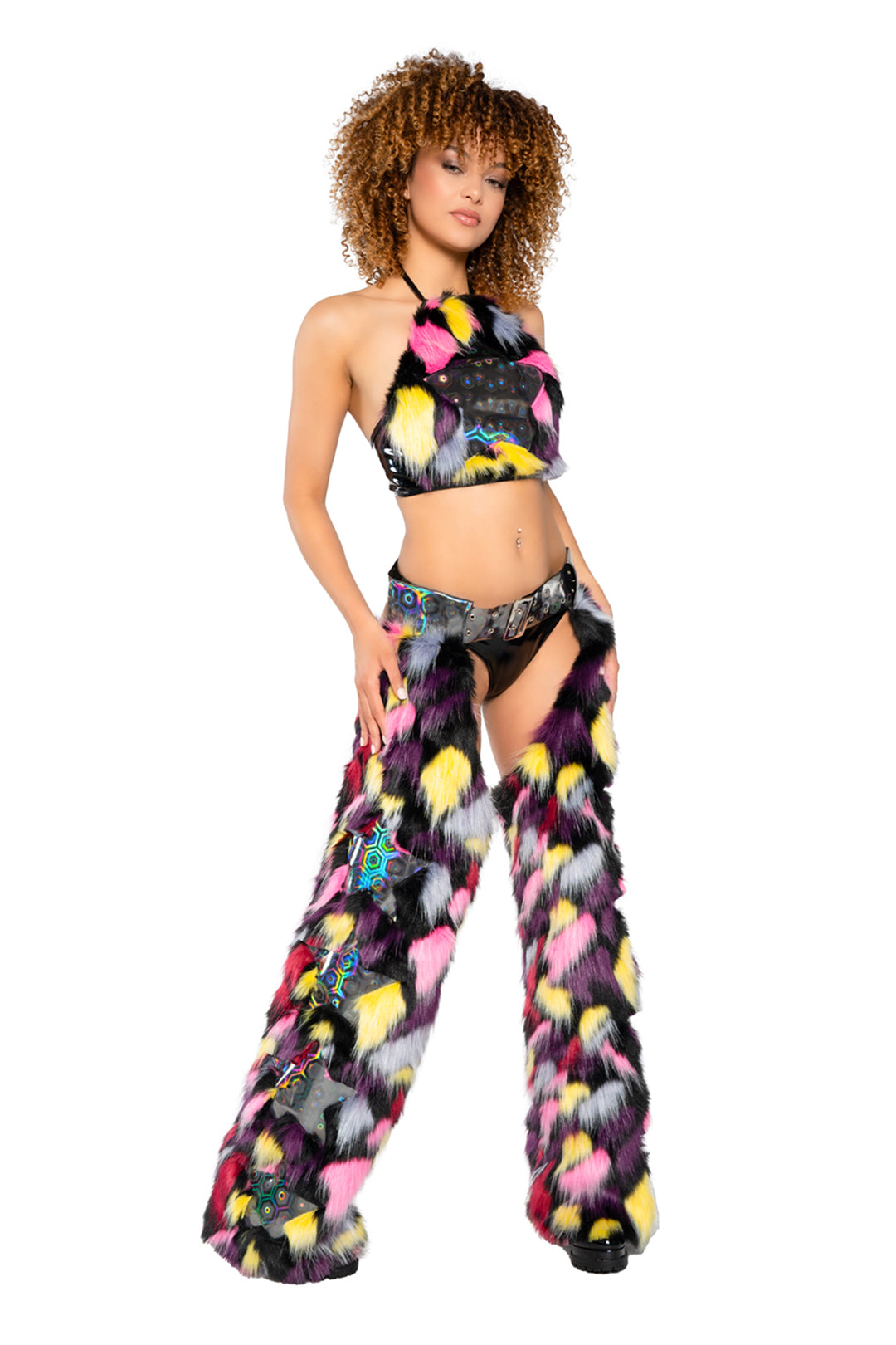 BAHJR226 - Sweetheart Faux Fur/Vinyl Star Halter
