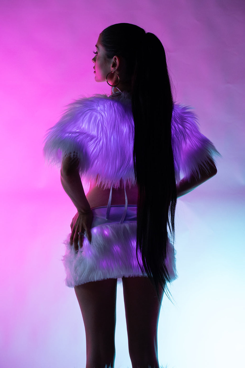 BAHJR232 - Radiance Light-Up Faux Fur Shrug
